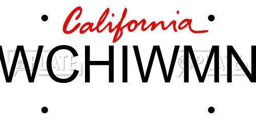WCHIWMN California License Plate