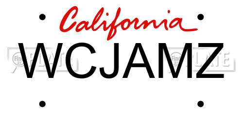 WCJAMZ California License Plate