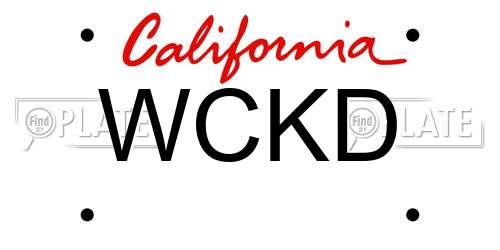 WCKD California License Plate