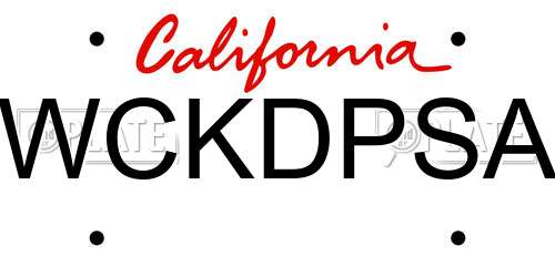 WCKDPSA California License Plate