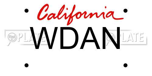 WDAN California License Plate