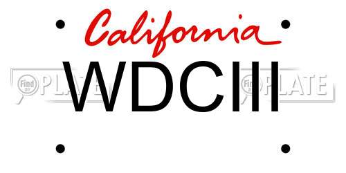 WDCIII California License Plate