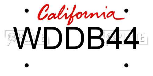 WDDB44 California License Plate