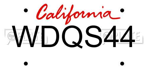 WDQS44 California License Plate
