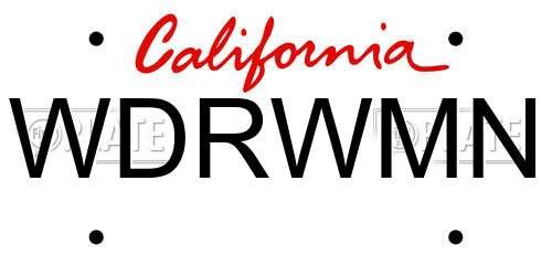 WDRWMN California License Plate