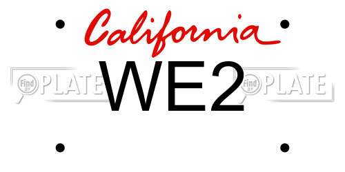 WE2 California License Plate