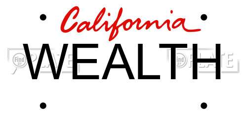 WEALTH California License Plate