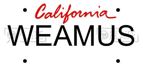 WEAMUS California License Plate