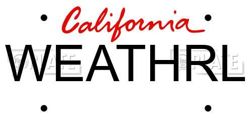 WEATHRL California License Plate