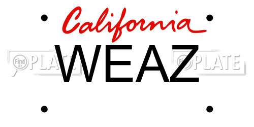 WEAZ California License Plate