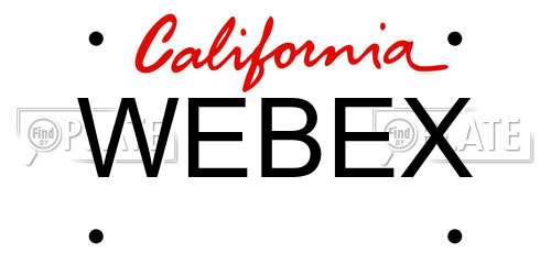 WEBEX California License Plate