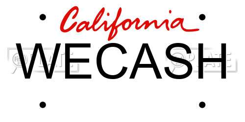 WECASH California License Plate