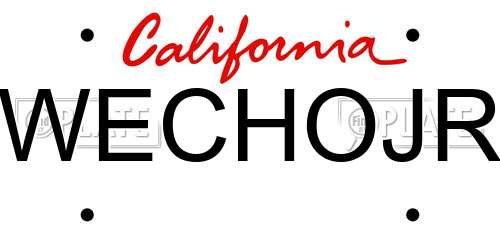 WECHOJR California License Plate