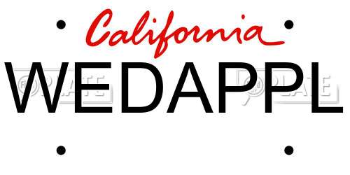 WEDAPPL California License Plate
