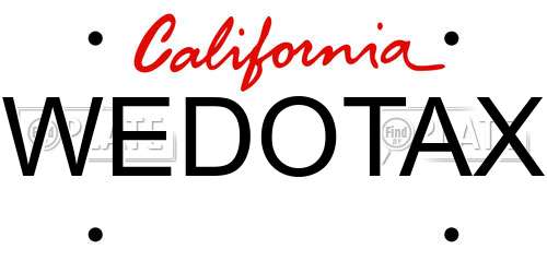 WEDOTAX California License Plate