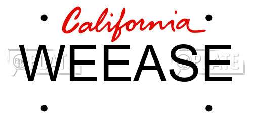 WEEASE California License Plate
