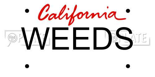 WEEDS California License Plate