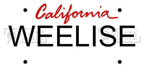 WEELISE California License Plate