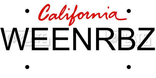 WEENRBZ California License Plate