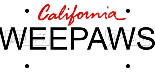 WEEPAWS California License Plate