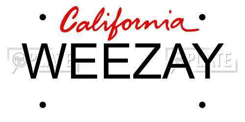 WEEZAY California License Plate