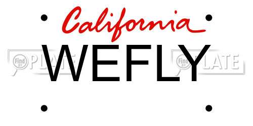 WEFLY California License Plate