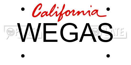 WEGAS California License Plate