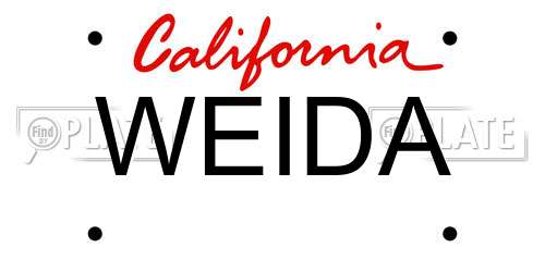 WEIDA California License Plate