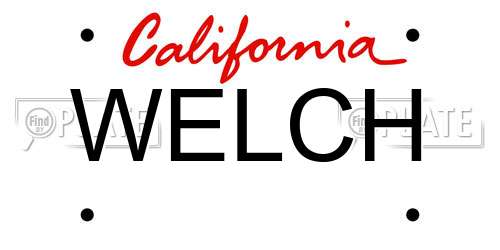 WELCH California License Plate