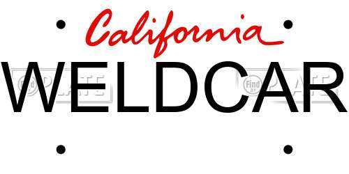 WELDCAR California License Plate