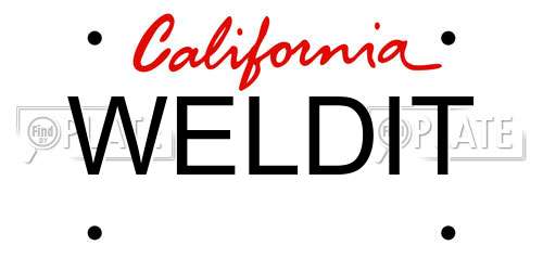 WELDIT California License Plate