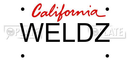 WELDZ California License Plate
