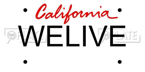 WELIVE California License Plate