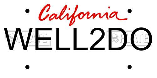 WELL2DO California License Plate
