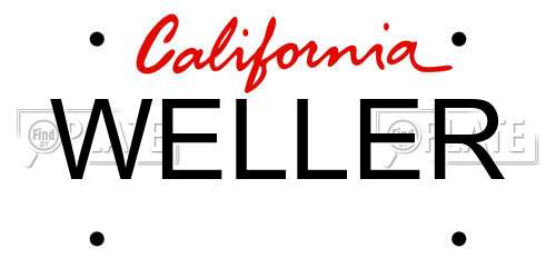 WELLER California License Plate