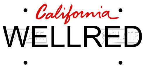 WELLRED California License Plate