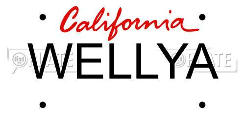 WELLYA California License Plate