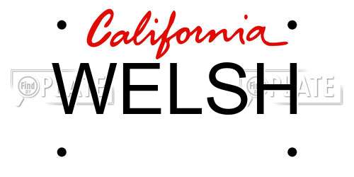 WELSH California License Plate