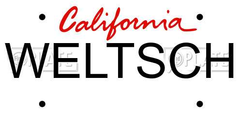 WELTSCH California License Plate