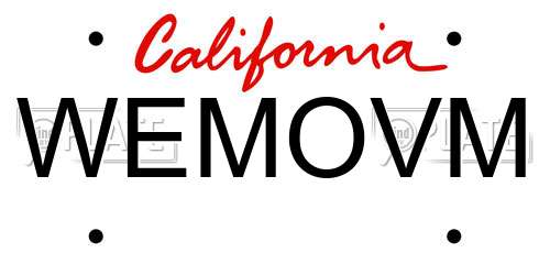 WEMOVM California License Plate