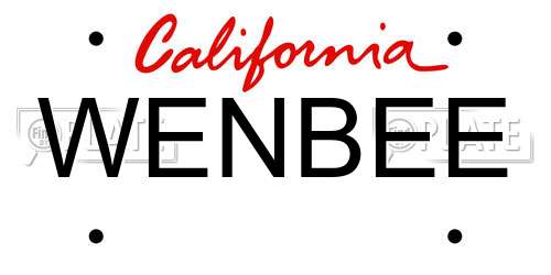 WENBEE California License Plate