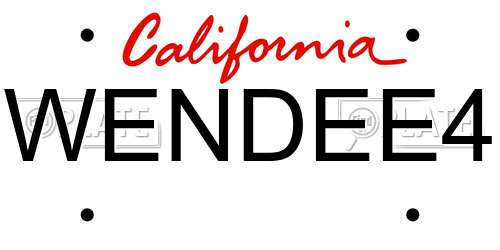 WENDEE4 California License Plate