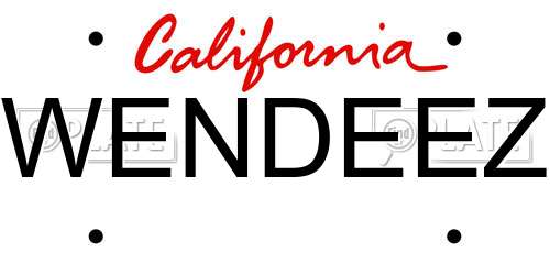 WENDEEZ California License Plate