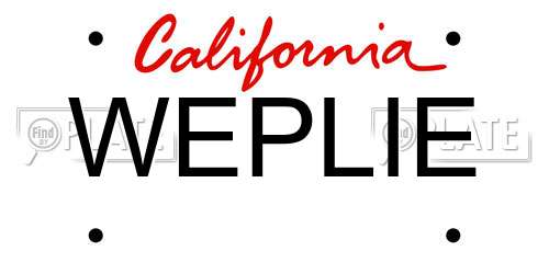 WEPLIE California License Plate