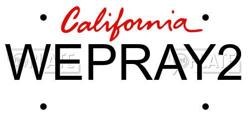 WEPRAY2 California License Plate