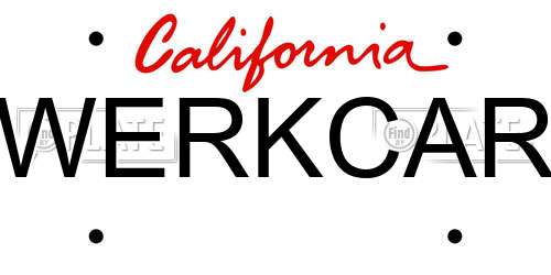 WERKCAR California License Plate