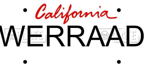 WERRAAD California License Plate