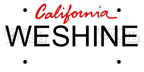 WESHINE California License Plate