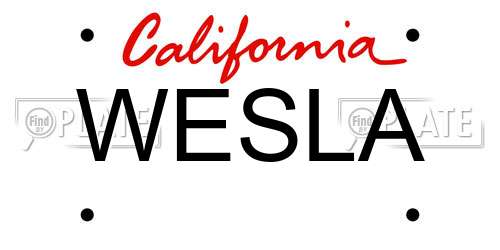 WESLA California License Plate