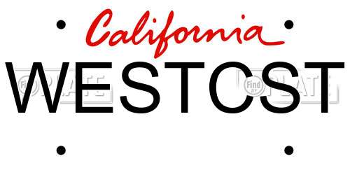 WESTCST California License Plate